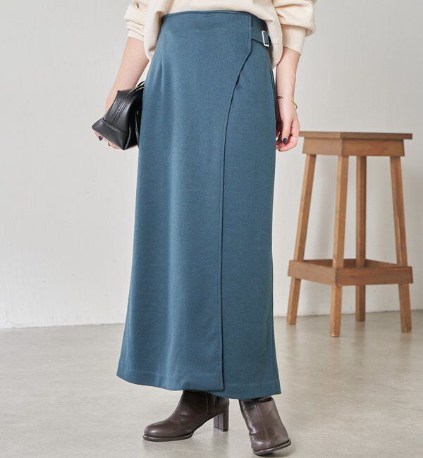  「サイドベルトタイトスカート」|スカート|グリーン