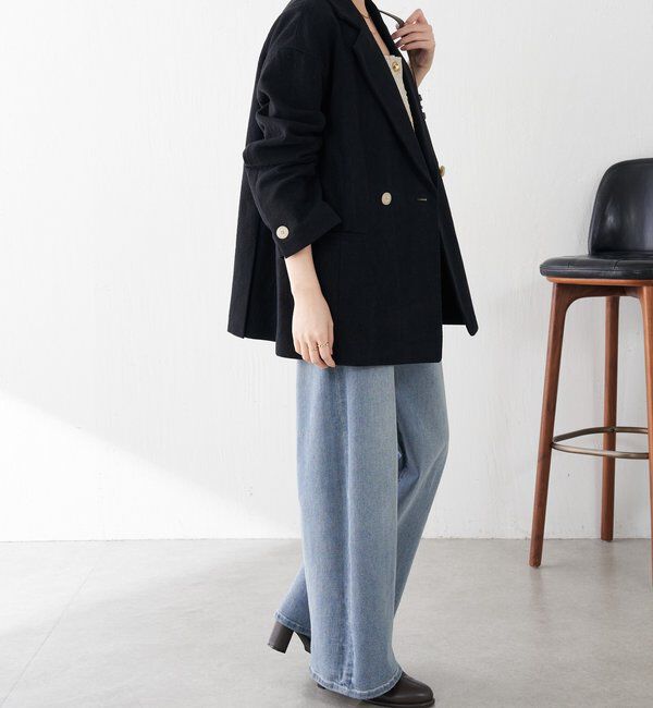  「コットンリネンオーバーダブルジャケット」|テーラードジャケット|