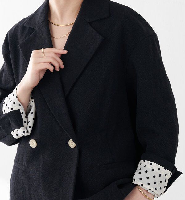  「コットンリネンオーバーダブルジャケット」|テーラードジャケット|