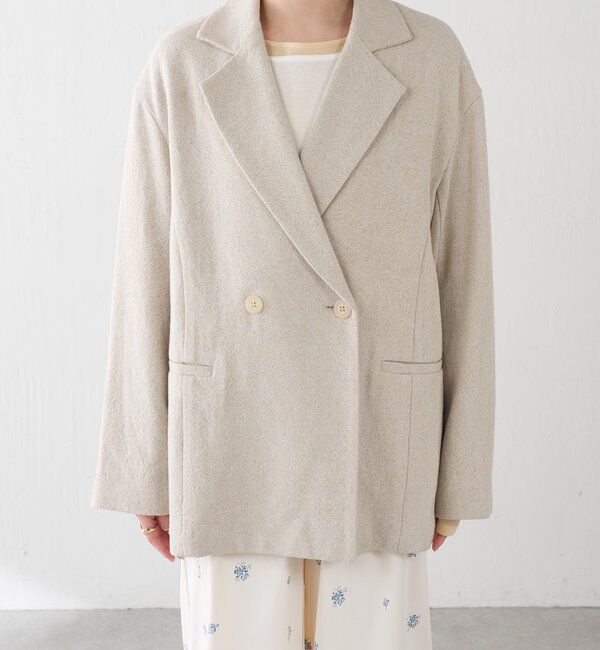  「コットンリネンオーバーダブルジャケット」|テーラードジャケット|