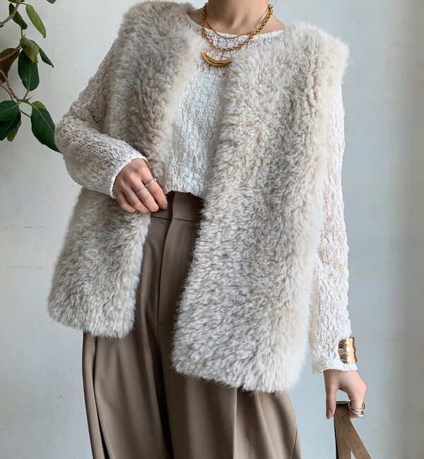  「フェイクカシミヤファーベスト」|ベスト・ジレ|