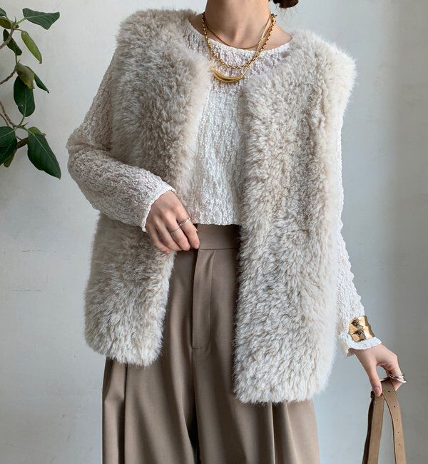  「フェイクカシミヤファーベスト」|ベスト・ジレ|