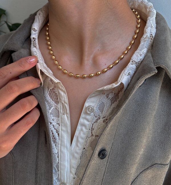  「【インフルエンサー SAKURA企画】アレルギー対応 オーバルチェーンネックレス」|ネックレス|