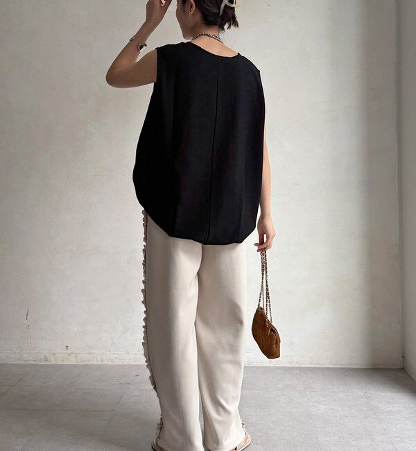  「【新色追加/WEB限定】カットジョーゼットサイドフリルラインパンツ」|チノ|