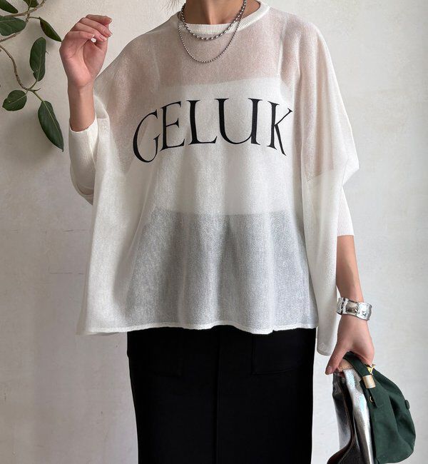  「シアー天竺ロゴポンチョニット」|ニット・セーター|