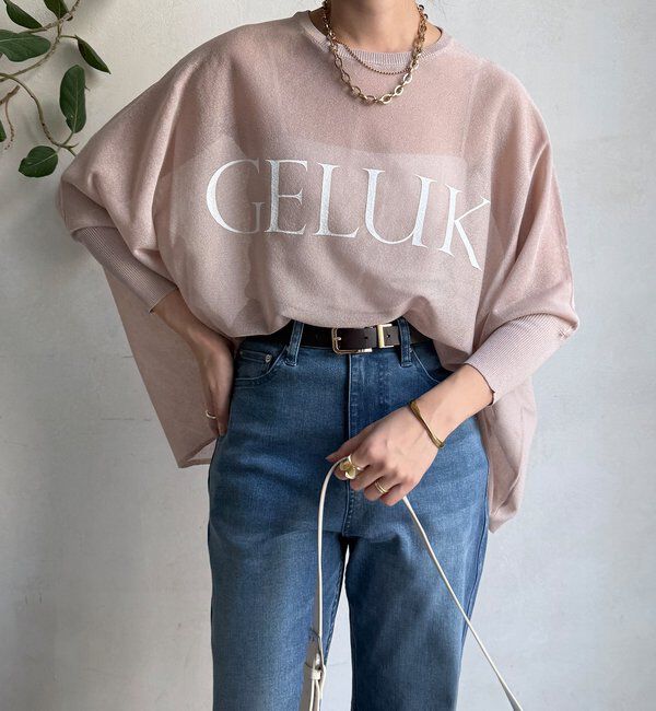  「シアー天竺ロゴポンチョニット」|ニット・セーター|