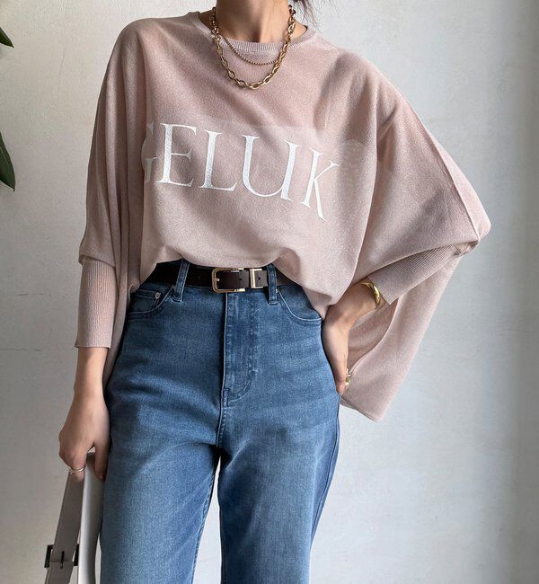  「シアー天竺ロゴポンチョニット」|ニット・セーター|