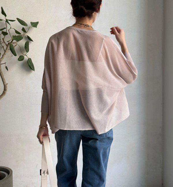  「シアー天竺ロゴポンチョニット」|ニット・セーター|