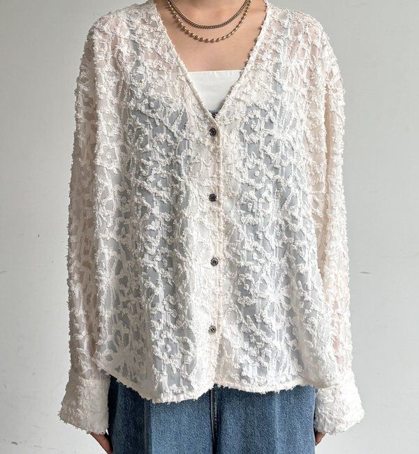  「【WEB限定】ジャガードパフスリーブシャツ」|シャツ・ブラウス|