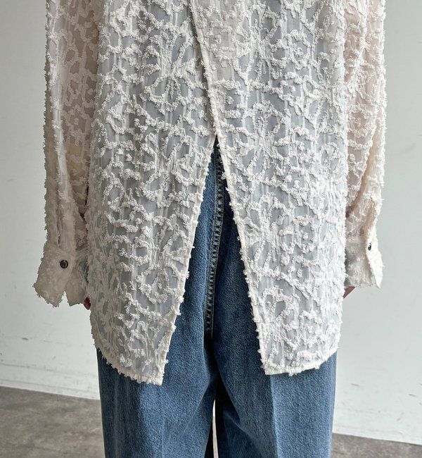  「【WEB限定】ジャガードパフスリーブシャツ」|シャツ・ブラウス|