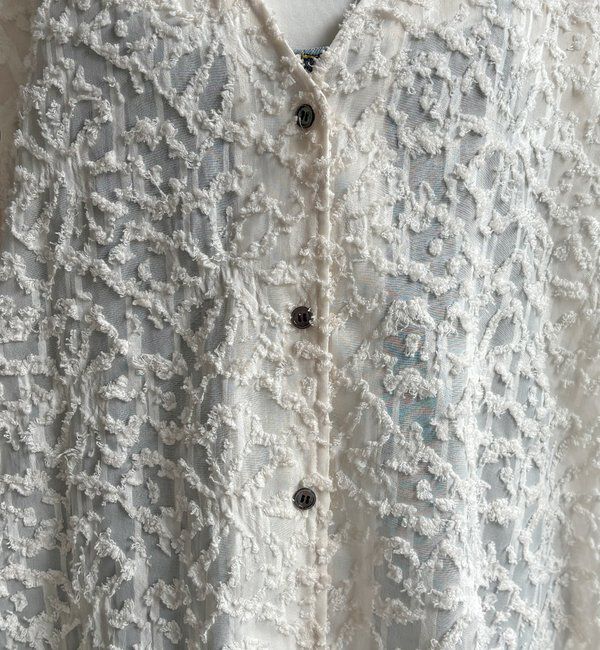  「【WEB限定】ジャガードパフスリーブシャツ」|シャツ・ブラウス|