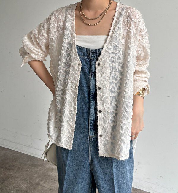  「【WEB限定】ジャガードパフスリーブシャツ」|シャツ・ブラウス|