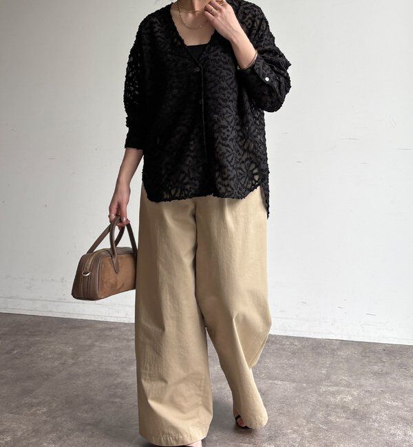  「【WEB限定】ジャガードパフスリーブシャツ」|シャツ・ブラウス|