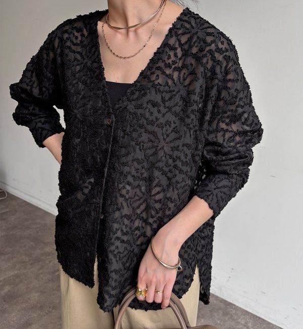  「【WEB限定】ジャガードパフスリーブシャツ」|シャツ・ブラウス|