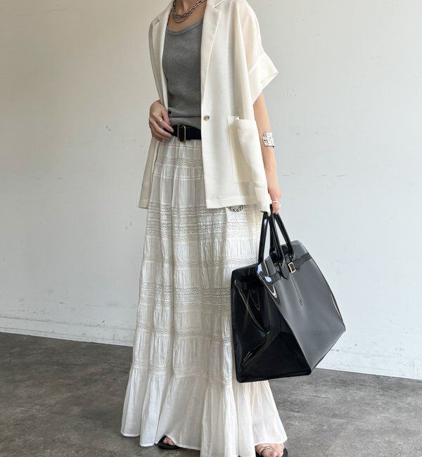  「GOLD1つボタンメッシュ半袖ジャケット」|テーラードジャケット|