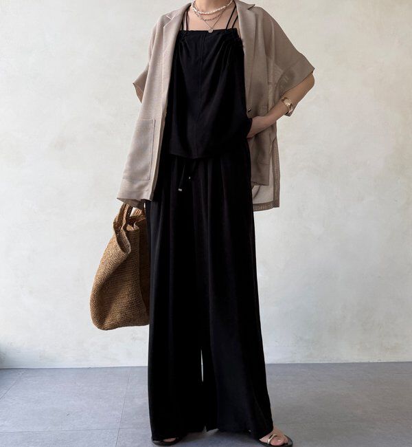  「GOLD1つボタンメッシュ半袖ジャケット」|テーラードジャケット|