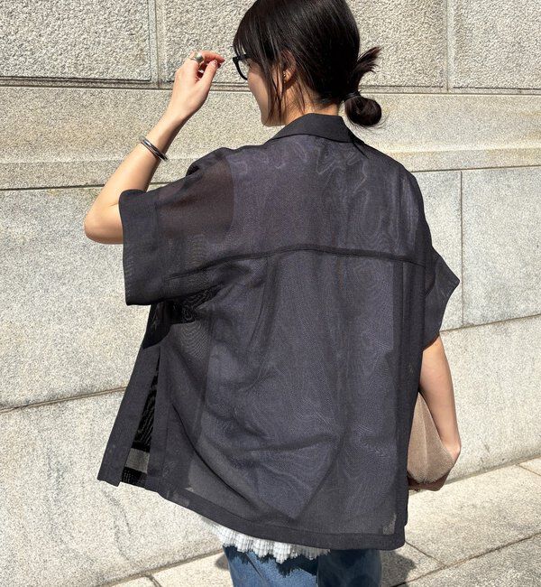  「GOLD1つボタンメッシュ半袖ジャケット」|テーラードジャケット|