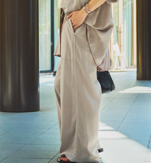  「【セットアップ可能】ガーメントダイワイドパンツ」|チノ|