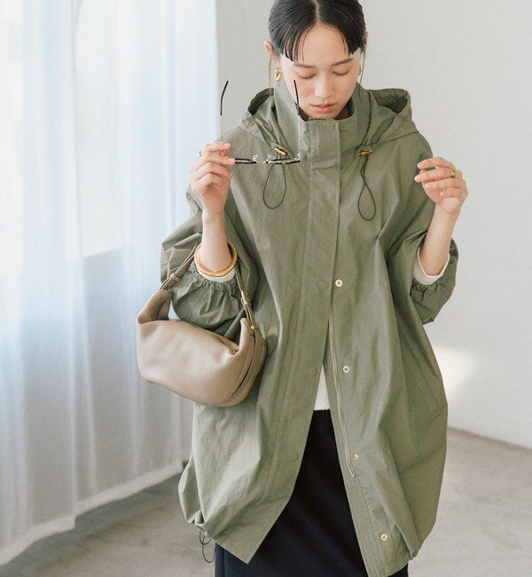  「【花粉ガード・撥水加工・UVカット機能】ドルマンフーディライトコート」|その他|