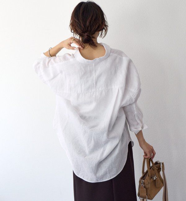  「予約【名品/サイズ展開あり】リネンワイドシャツ」|シャツ・ブラウス|