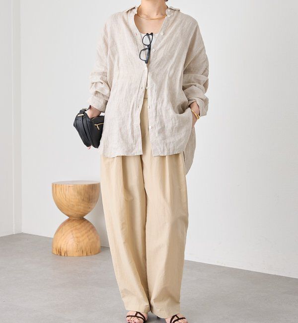  「予約【名品/サイズ展開あり】リネンワイドシャツ」|シャツ・ブラウス|