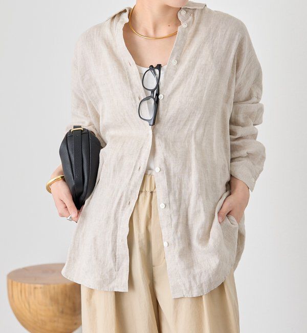  「予約【名品/サイズ展開あり】リネンワイドシャツ」|シャツ・ブラウス|
