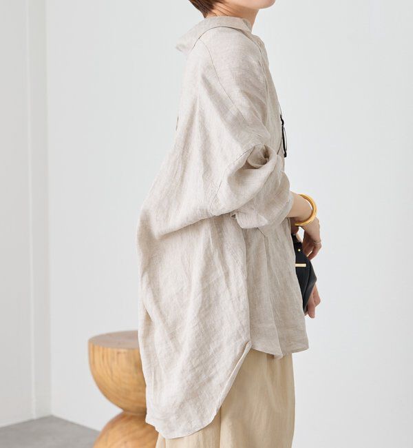  「予約【名品/サイズ展開あり】リネンワイドシャツ」|シャツ・ブラウス|