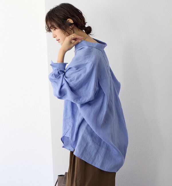  「予約【名品/サイズ展開あり】リネンワイドシャツ」|シャツ・ブラウス|