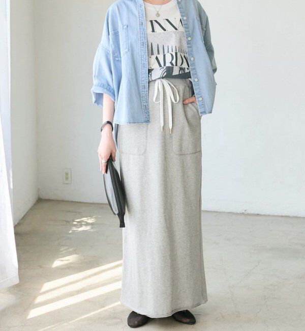  「予約【イージーな着心地】スエットロングスカート」|スカート|