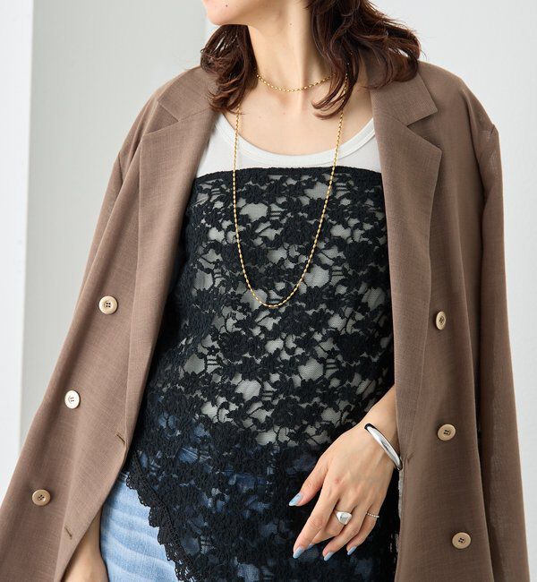  「予約【トレンド感抜群！】レースサンカクストール」|ストール|