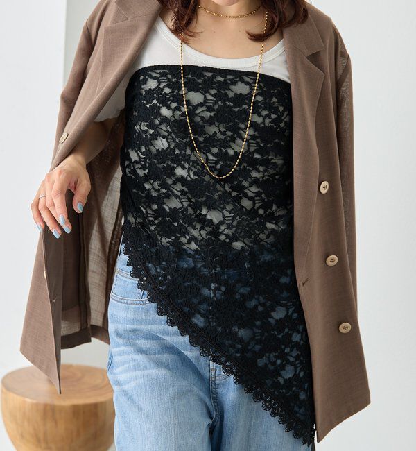  「予約【トレンド感抜群！】レースサンカクストール」|ストール|