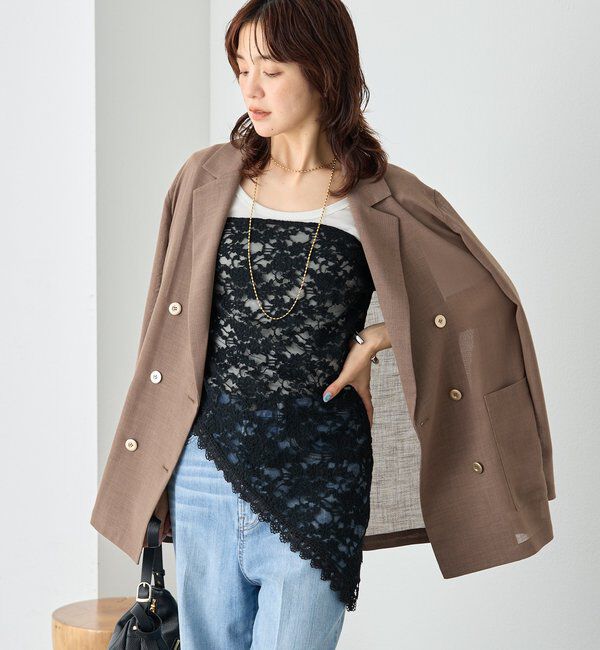  「予約【トレンド感抜群！】レースサンカクストール」|ストール|