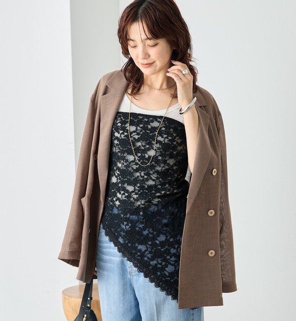  「予約【トレンド感抜群！】レースサンカクストール」|ストール|