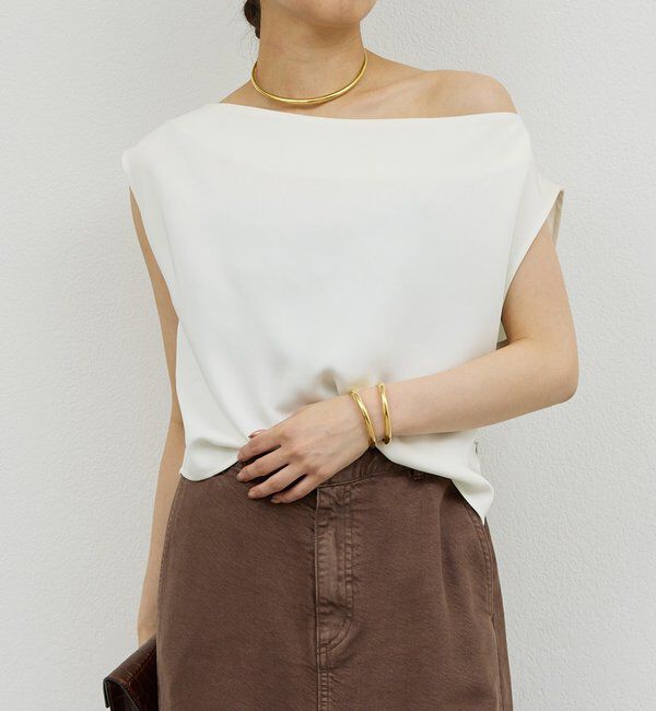  「サテンワンショルダーブラウス」|シャツ・ブラウス|
