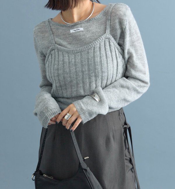  「シアーニットビスチェSET」|ニット・セーター|グレー
