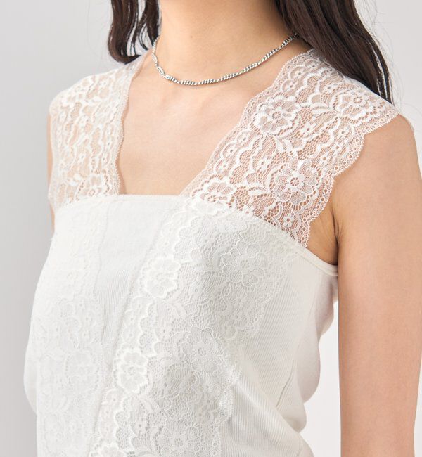  「Vレースタンクトップ」|キャミソール|