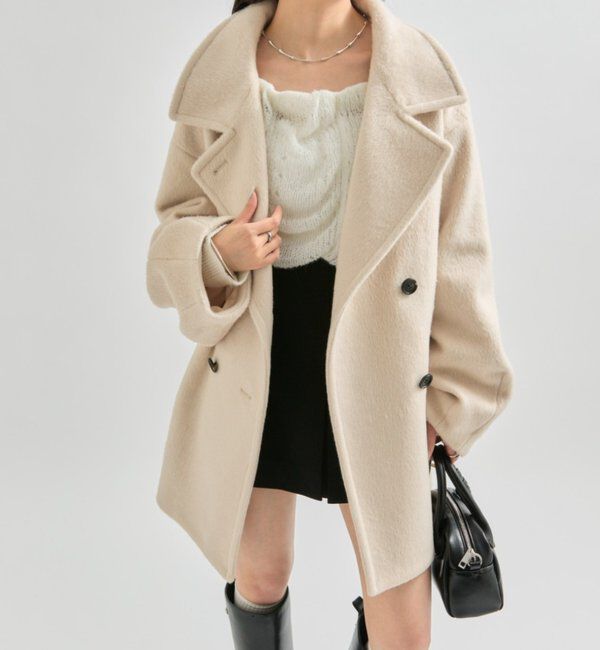  「ウール混 シャギーミドルコート」|その他|