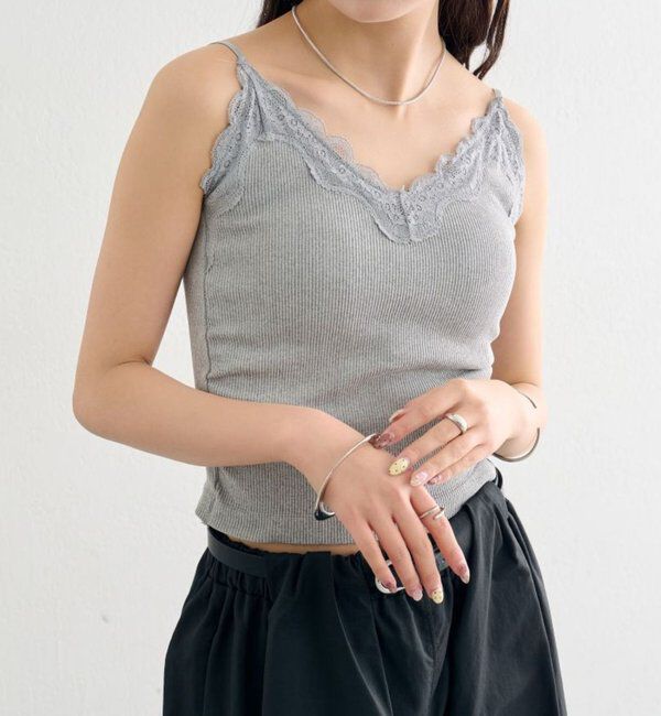  「パット付きVレースキャミソール」|キャミソール|