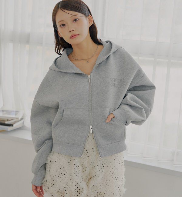  「【セットアップ対応】Wジップボリュームスリーブフードパーカー」|パーカー|