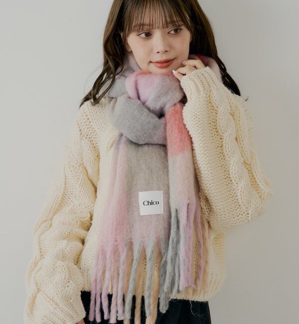  「ボリュームチェックストール/マフラー」|マフラー|