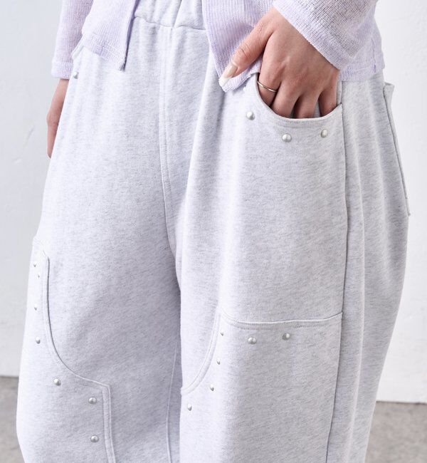  「スタッズ裏毛デザインパンツ / 【新色グレー追加】」|チノ|