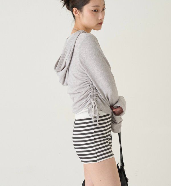  「スタッズリブカシュクールフーディ」|パーカー|