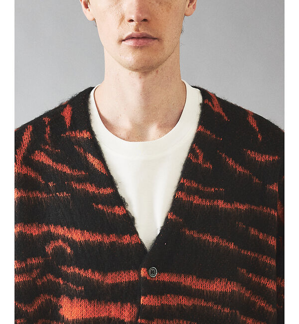 ABAHOUSE「【PENNEYS/ぺニーズ】TIGER PATTERN SHAGGY CARDI」|カーディガン|