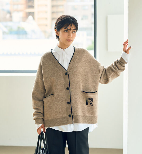 Rouge vif「バックロゴニットカーディガン」|カーディガン|