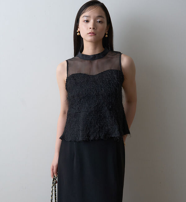 Rouge vif「【一部店舗限定】シアーミックスペプラムブラウス」|シャツ・ブラウス|