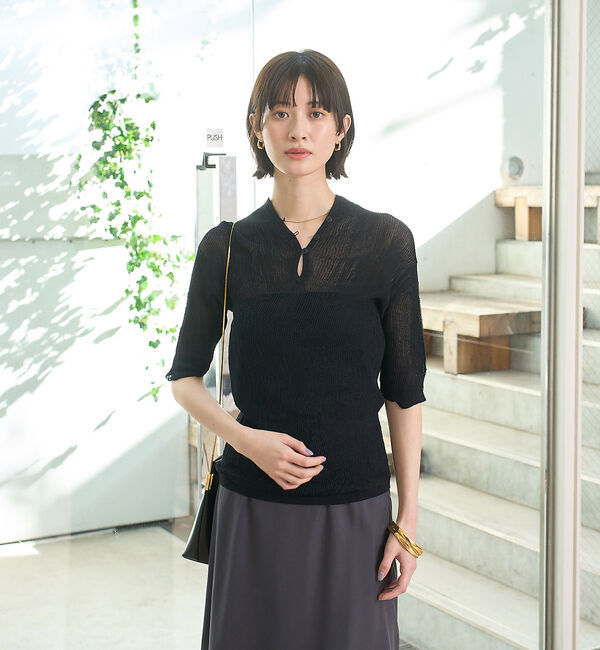 Rouge vif「両畦スリットシアーニットプルオーバー」|ニット・セーター|