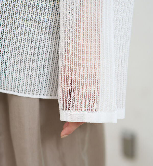 Rouge vif「スキッパー風透かしメッシュニット」|ニット・セーター|