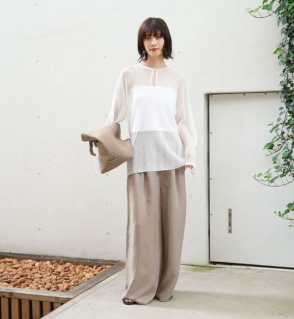 Rouge vif「スキッパー風透かしメッシュニット」|ニット・セーター|