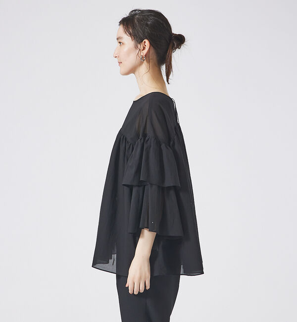 qualite「【2WAY】シフォンフリルブラウス」|シャツ・ブラウス|
