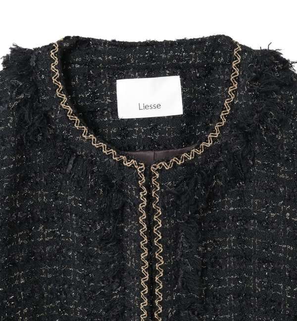 Liesse「ブレード使いノーカラーツイードジャケット」|ノーカラージャケット|